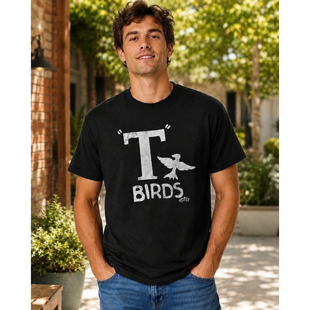Grease T-Birds Logo Graphic T-Shirt Black Size Large Paramount 2025